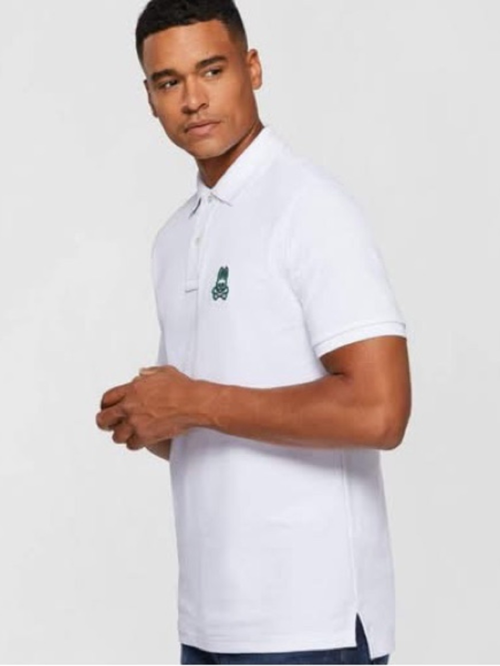 Psycho Bunny White Polo Shirt - Size Small